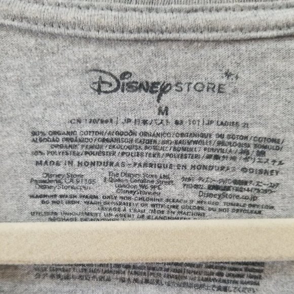 Disney Store Minnie Mouse XOXO Red Bow Sparkle V-Neck Women's Gray T-Shirt  M - Picture 2 of 5